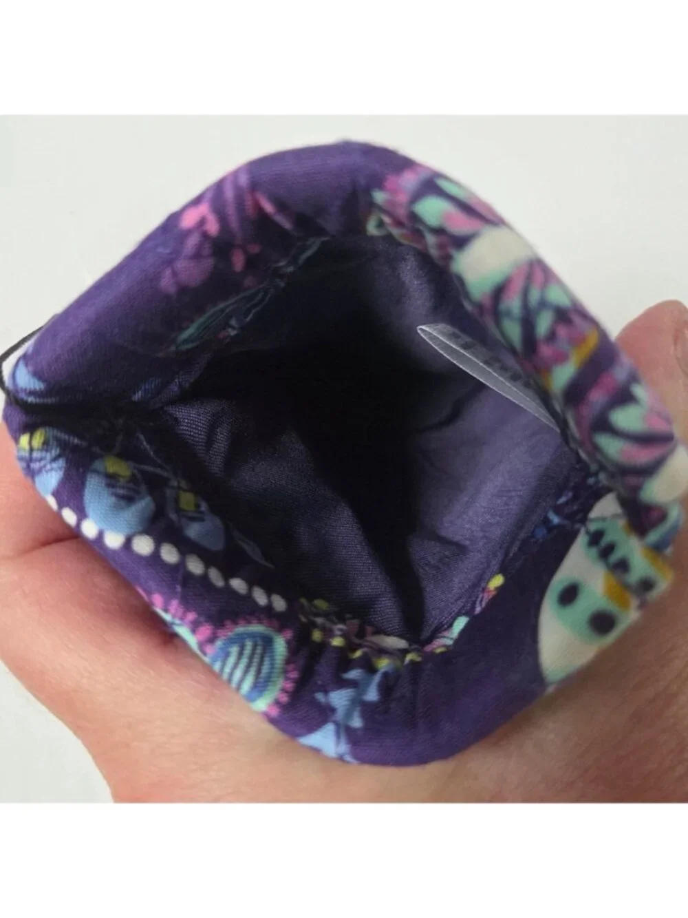 Vera Bradley Sunglass Sleeve Purple Batik Leaves Quilted Eyelasses Case NEW